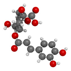 Neochlorogenic acid molecule. 3D rendering.