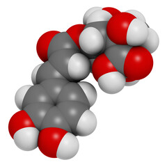 Neochlorogenic acid molecule. 3D rendering.