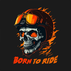 Skull Rider tshirt vector illustration.