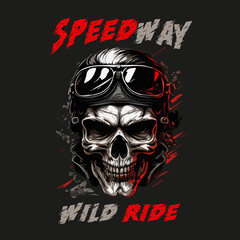 Skull Rider tshirt vector illustration.