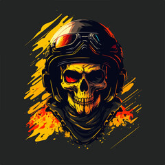 Skull Sky Destroyer tshirt vector illustration.
