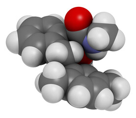 Mandestrobin fungicide molecule. 3D rendering.