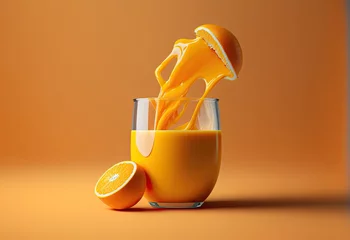 Schilderijen op glas concept of orange juice created with Generative AI technology © Robert Herhold