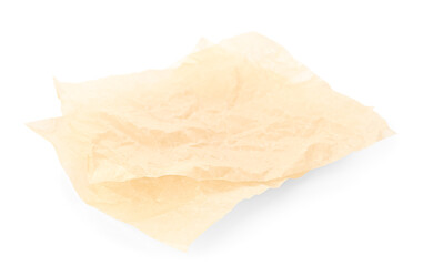 Fototapeta na wymiar Crumpled sheets of baking paper on white background