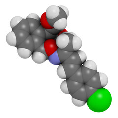Enoxastrobin fungicide molecule. 3D rendering.