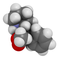 Dexmethylphenidate drug molecule. 3D rendering.