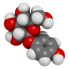 beta-arbutin molecule. 3D rendering.