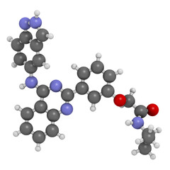 Belumosudil drug molecule. 3D rendering.