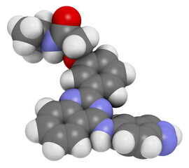 Belumosudil drug molecule. 3D rendering.