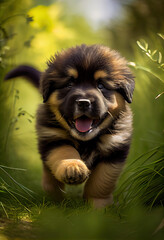 Estrela Mountain Dog, happy puppy, generative AI