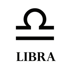 Libra sign. Libra zodiac symbol. Libra icon isolated on white background. Horoscope sign