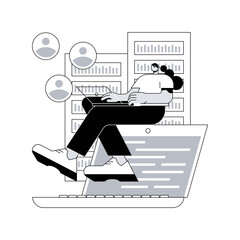 Management information system abstract concept vector illustration. Coordination of organization, analysis of information, monitoring employees, progress visualization abstract metaphor. © Vector Juice