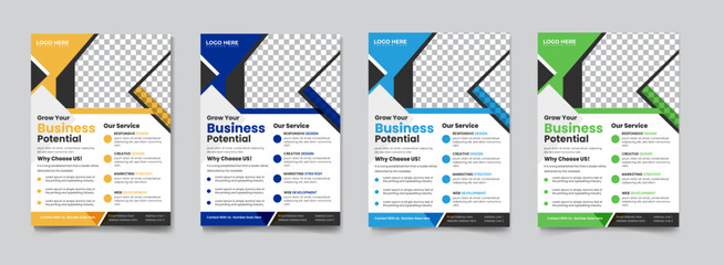 Brochure design, cover modern layout, annual report, poster, flyer in A4 with colorful triangles
