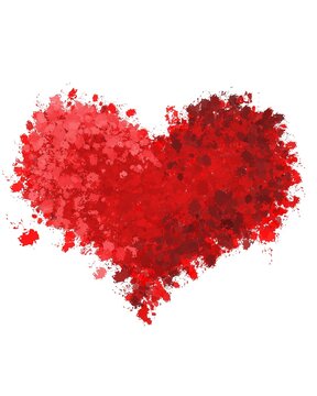 heart made of red splashes