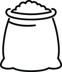 Cotton sack icon outline vector. Factory machine. Fabric plant