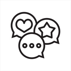 social media icons, like, comment, favorite vector, illustration, symbol