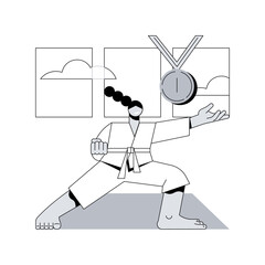 Self defense abstract concept vector illustration. Personal training, life and health protection, stop violence, attack, street fight, martial arts, boxing and karate, workout abstract metaphor.