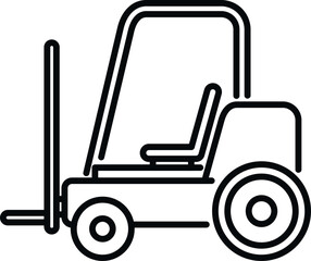 Thread production forklift icon outline vector. Cotton factory. Wool plant