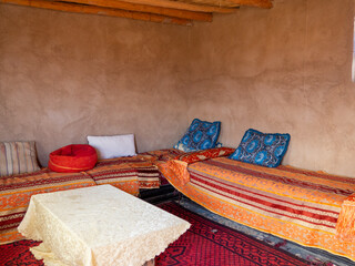 Interior of a typical Moroccan adobe house