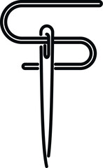 Sewing needle icon outline vector. Wool factory. Textile fabric