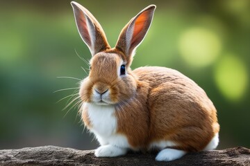 Fototapeta premium High-Resolution Image of a Cute and Playful Rabbit, Perfect for Adding a Wholesome and Adorable Element to any Design Project