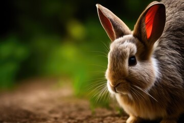 Obraz premium High-Resolution Image of a Cute and Playful Rabbit, Perfect for Adding a Wholesome and Adorable Element to any Design Project