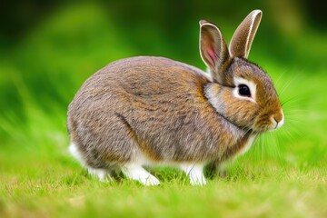 Fototapeta premium High-Resolution Image of a Cute and Playful Rabbit, Perfect for Adding a Wholesome and Adorable Element to any Design Project