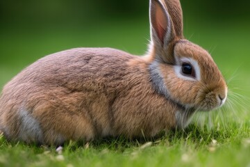 Fototapeta premium High-Resolution Image of a Cute and Playful Rabbit, Perfect for Adding a Wholesome and Adorable Element to any Design Project