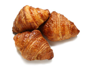 Delicious croissants isolated on white background