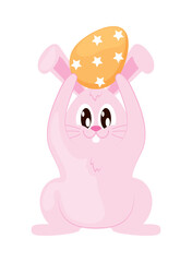 rabbit lifting egg painted