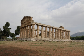 Fototapeta na wymiar Temple of Athena in Paestum, Campania Italy