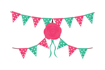 party garlands and rose