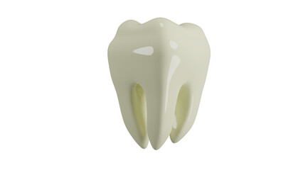 White healthy premolar human tooth isolated on transparent background. Dental concept. 3D render