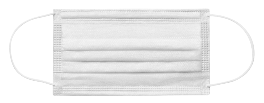 White medical face mask cut out