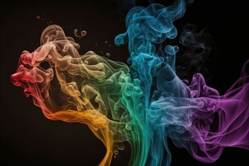 Smoke Mist Fog Colorful. Generative AI
