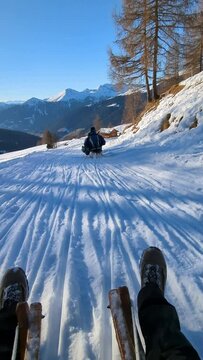 Slittare in val Sarentino, Sarntal, Bolzano