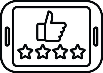 Tablet ranking icon outline vector. Medal award. Win top