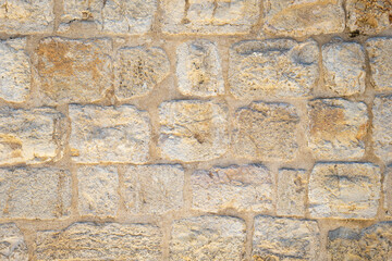 Old White Stone Wall Texture of the Church of the Nativity, The Oldest Major Church in the Holy Land in Bethlehem, Palestine