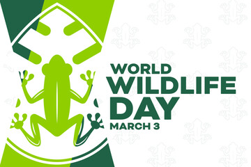 World Wildlife Day. March 3. Vector illustration. Holiday poster.