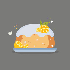 Illustration of a Pudding decoration lemon