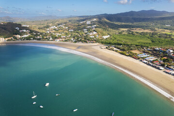 Tropical beach aerial drone view