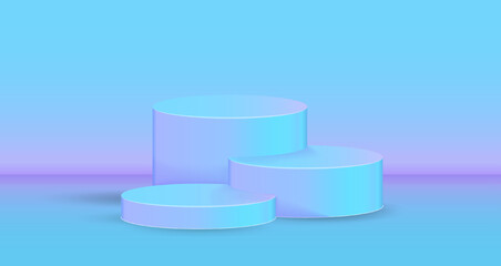 3d podium for product presentation. Abstract scene background. Product presentation, mock up, show cosmetic product, Podium, stage pedestal or platform. Vector illustration