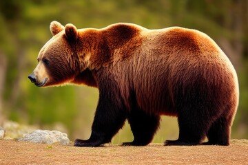 Obraz premium High-Resolution Image of Majestic Bear in its Natural Habitat, Perfect for Adding a Grand and Impressive Element to any Design Project