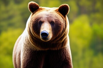 Fototapeta premium High-Resolution Image of Majestic Bear in its Natural Habitat, Perfect for Adding a Grand and Impressive Element to any Design Project
