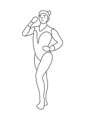 Illustration vector graphic line of a gymnast athlete posing