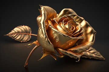 realistic gold rose background , ai generated	