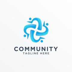 Community logo icon elements template. Community human logo template. Community health care.