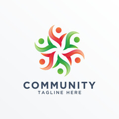 Community logo icon elements template. Community human logo template. Community health care.