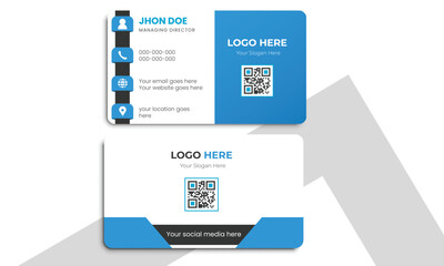 Creative And Clean Rounded visiting card template, professional name card design vector