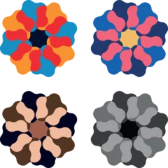 Plexiglas foto achterwand Flower pattern set with trending colors. Exotic design for paper, cover, fabric, interior decor , tablecloth, dress, skirt, napkin. © Vahram